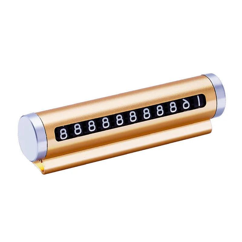 Metal Car Temporary Parking Card Universal Rotate Phone Number Plate Aluminum Stickers Park Stop in Car-styling Auto Accessories