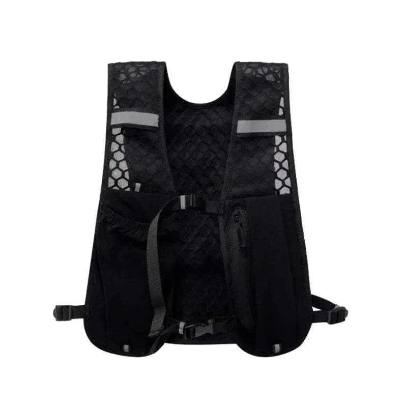 Biking Running Storage Vest Backpack Lightweight Running Vest Reflective Hydration Water Chest Pack Phone Storage Pocket