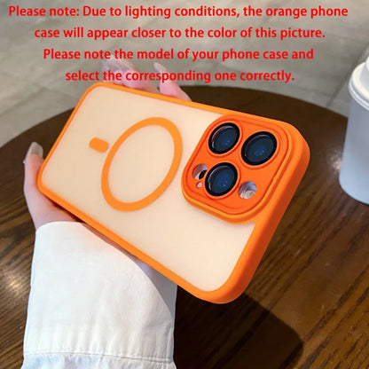 Magnetic Luxury Matte Translucent Shockproof Phone Case for IPhone 17 Air 16 15 14 Plus 13 12 11 Pro Max for Magsafe Back Cover
