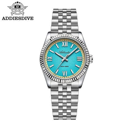 ADDIESDIVE Stainless Steel Quartz Watches For Men AD2535 reloj hombre Colorful Dial Watch Super Luminous Simple Wristwatches