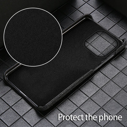 Genuine Leather Case for iPhone 17 Air 16 15 14 13 12 18 Pro Max Original Stingray Leather Back Cover Carcasa for iPhone 11 Pro