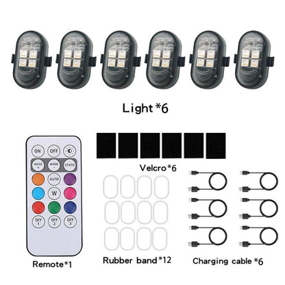 RGB Led Car Strobe Lights Motorcycle LED Flash Position Wireless Light Aircraft Airplane Helicopter Warning Lights Accessories