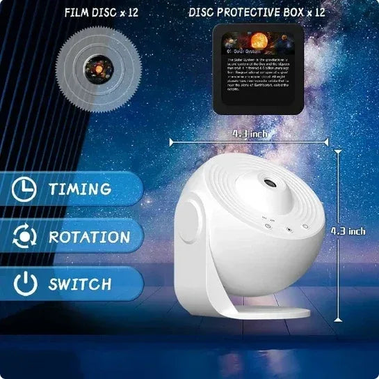 LED Night Light Galaxy Projector Starry Sky Projector 360° Rotate Planetarium Night Lamp For Room Decorative Children Kids Gift - Urbizia