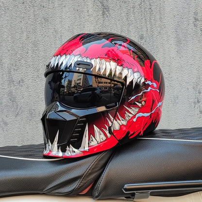 ORZ motorcycle retro helmet cruise men's and women's combination full helmet scorpion helmet reserved Bluetooth headphone slot