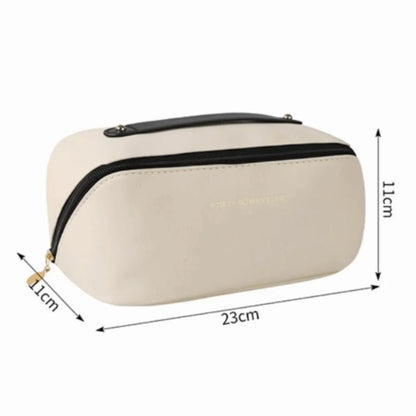 Fashion Portable Tote Makeup Bag Pillow PU Cosmetic Bag Multi-compartment Large Capacity Toiletry Kit Bag
