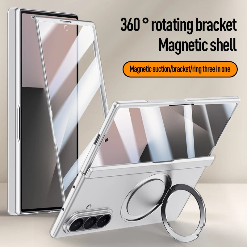 For Samsung Galaxy Z Fold 7 Case Luxury Magsafe Ring Stand Magnetic Protective Back Cover case For Z Fold 7 Sleeve