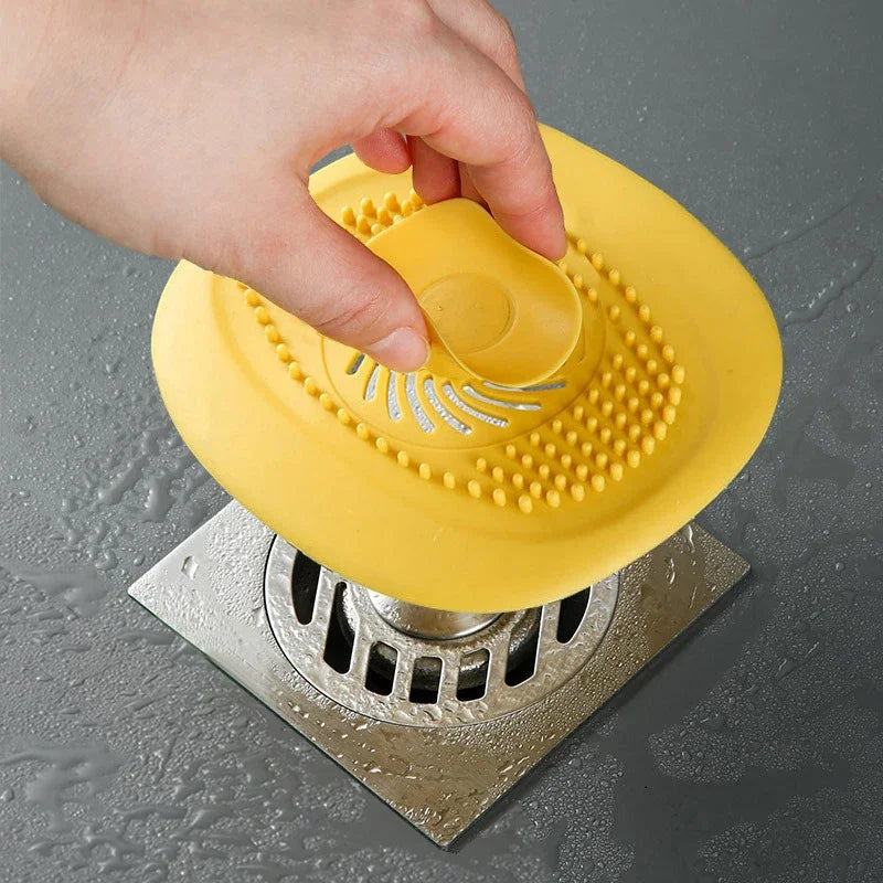 YITAPE 2PCS Silicone Bathroom Hair Catcher Deodorant Floor Drain Cover Anti-Clogging Shower Strainer Kitchen Sink Plug Stopper