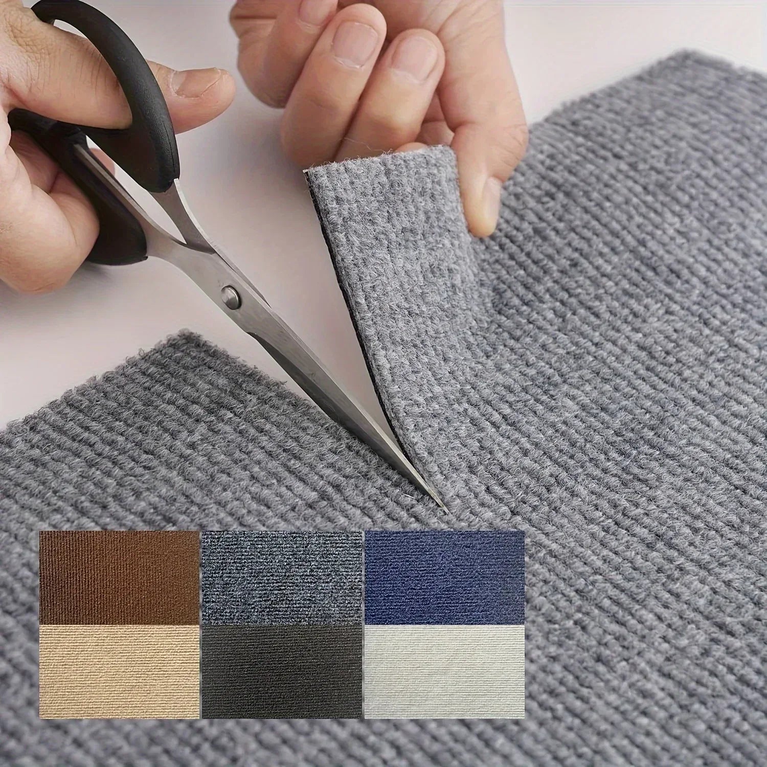 30x30cm DIY Modern Carpet Self-adhesive Anti Slip Block Fully Spread Floor Mat Bedroom Study Office Can Be Cut - Urbizia