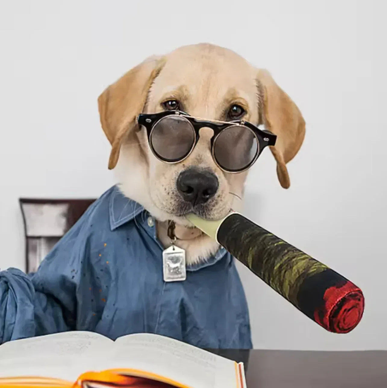 Funny Interactive Dog Toys - Cigar Design Plush Squeaky Pet Toys Grinding Teeth Creative Chew Toy For Small Medium Dog - Urbizia