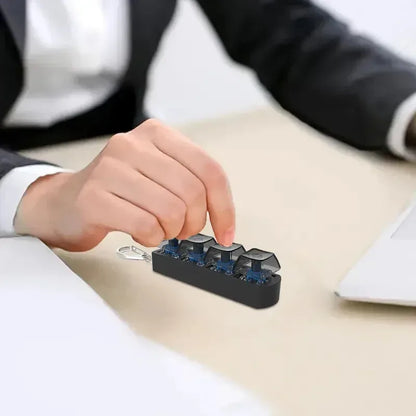 4Keys Finger Button Anti-stress Toys Mechanical Keyboard Keycaps Office Decompression Calming Keychain Gifts for Children Adults - Urbizia