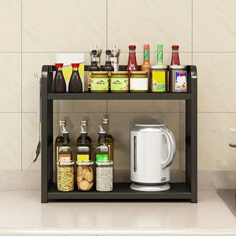 2-Tier Metal Countertop Shelf Kitchen Organizer Rack