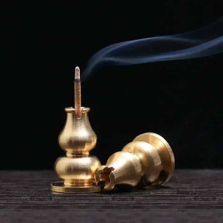 New 1PC Alloy Incense Burner Stick Holder Plate Buddhism Lotus Censer Nasturtium Bronze Incense Burner - Urbizia