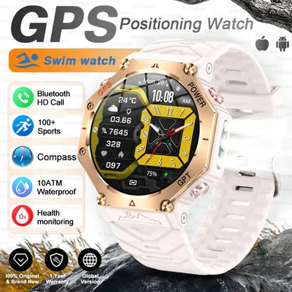 T-Rex 3 Ultra Military Grade GPS Smart Watch 10ATM Waterproof Compass Altimeter Barometric AMOLED Men HD Call Sports Smartwatch - Urbizia