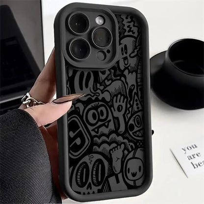 iPhone Black Graffiti Silicone Case