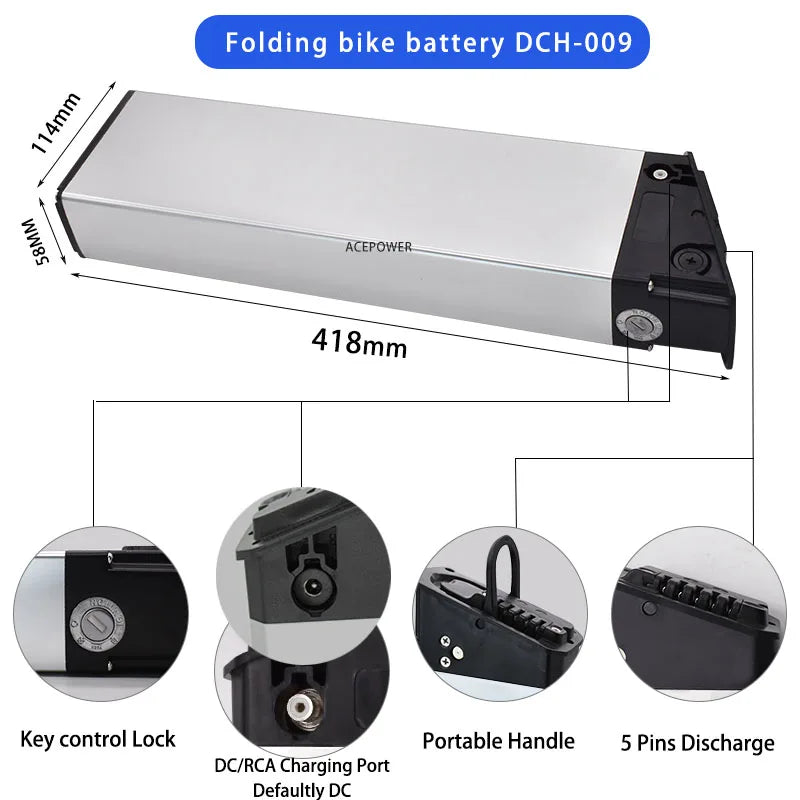 For Engwe EP-2 Pro Engine X Engine Pro Foldable E-bike Battery 48V 17.5Ah 16Ah 13Ah Replacement Battery MATE X Ginghma R7 Pro