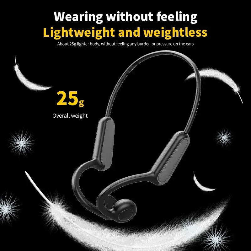 2025 True Bone Conduction Earphones Bluetooth 5.3 Sports Wireless Headphones Ear Hook Waterproof Headset for Running Driving - Urbizia