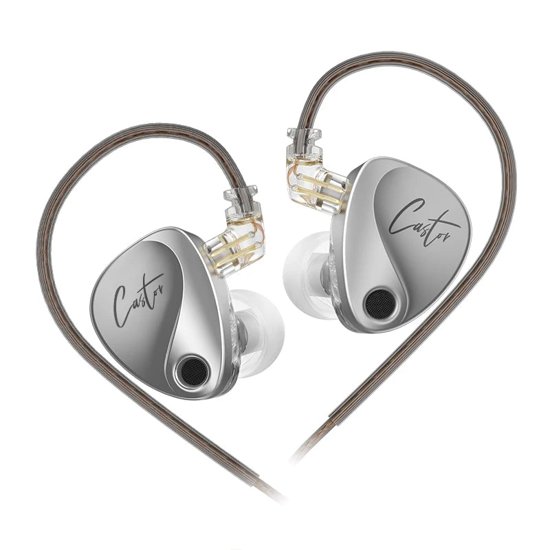 KZ Castor Bass HiFi Earphone Dual Dynamic Driver Wired Harman Tuning Noise Isolating IEM Headphones With 2Pin Detachable Cable