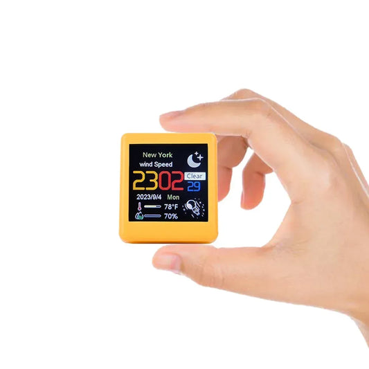 Small Portable Smart Wifi Weather Station Display Weather Temperature Humidity Time Alarm Clock Desktop Decoration - Urbizia