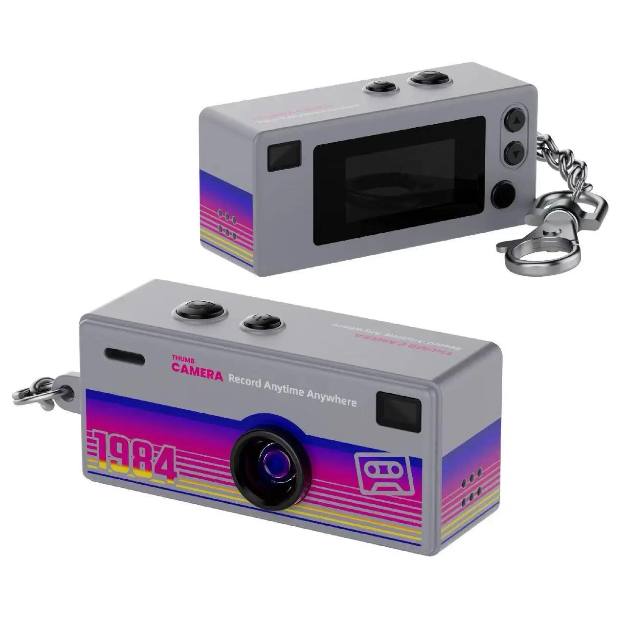 CHEGIT Thumb Keychain Camera 0.96inch Mini Action Camera Retro Support Memory Card 1080P Very Small Camcorder Video Recorder