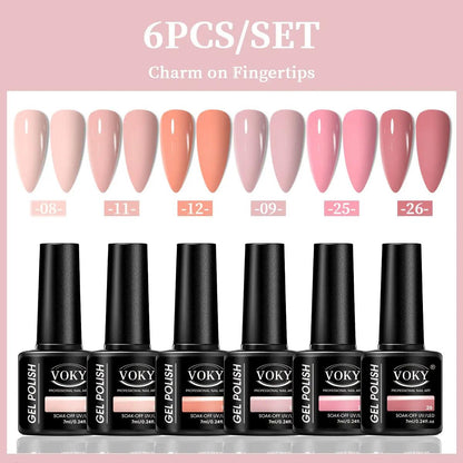 VOKY 6-Piece Set of Nail Gel, Seasonal Fashionable Nail Gel, The Perfect Gift for Ladies to Give During Festivals