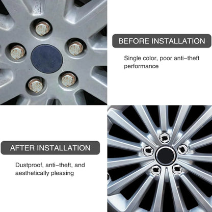 YONGRUN 20PCS 17/19/21mm Automotive Wheel Hub Screw Cover Black Plastic Dustproof Rust Proof Nut Protective Cover Tire Accessori