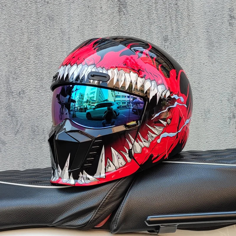ORZ motorcycle retro helmet cruise men's and women's combination full helmet scorpion helmet reserved Bluetooth headphone slot