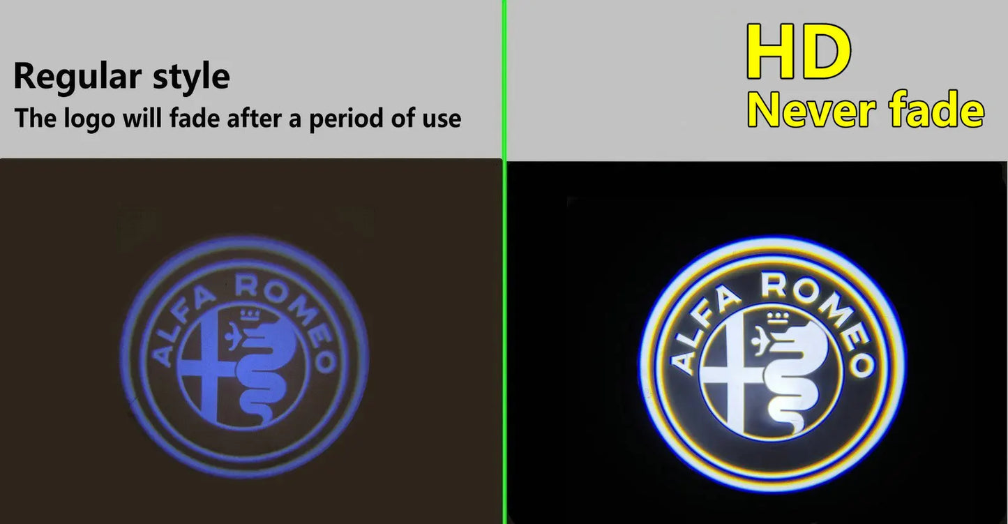 HD For Alfa Romeo 159 Giulietta Stelvio Giulia Mito Brera Accessories Car Led Door Courtesy Logo Projector Lamp Welcome Lights