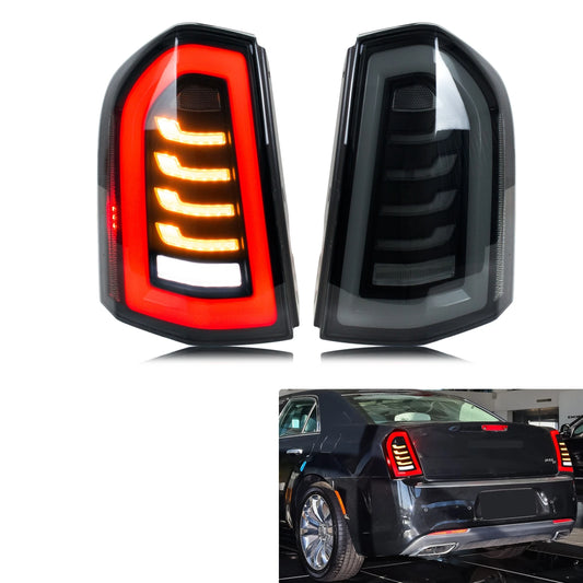 LED Tail Lights For Chrysler 300 300C 300S 2011-2014 Sequential Turn Signal Dynamic Animation Rear Lamps Assembly [Not Fit 2015]