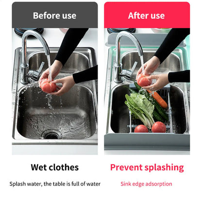 Silicone Sink Baffle Kitchen Splash Guard Household Non Slip Water Barrier For Washing Dishes And Vegetables Adhesive Partition