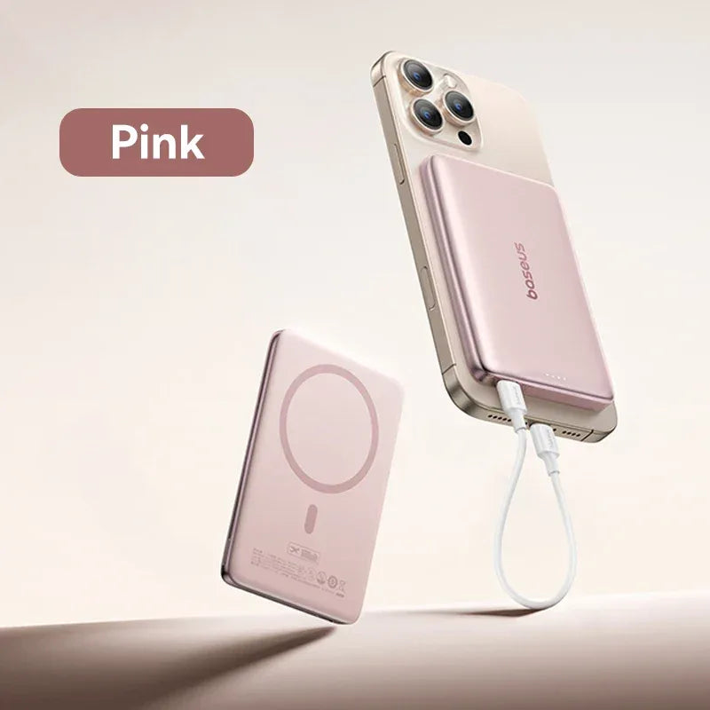 2-in-1 Magnetic Power Bank 10000mAh 27W Slim Card Design