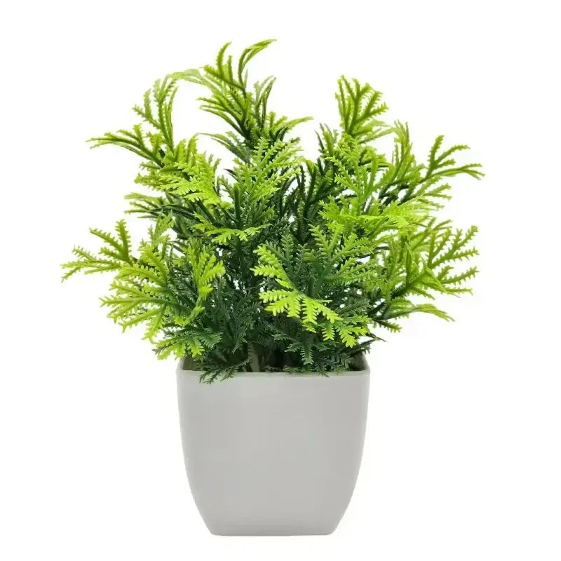 1PC Artificial Plant with Plastic Pot for Home Office Desk Living Room Bedroom Decor Fake Greenery No Maintenance Required - Urbizia