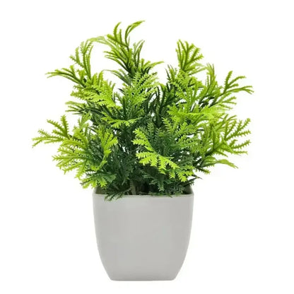 1PC Artificial Plant with Plastic Pot for Home Office Desk Living Room Bedroom Decor Fake Greenery No Maintenance Required - Urbizia