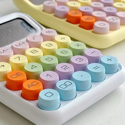 1pc Keyboard Calculator Office 12-digit Mechanical Calculator Cute Candy Color Calculator  Battery not included