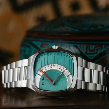 Authentic CILOA Retro Square Men Watch Premium Light Luxury Steel Strap Waterproof Quartz Gentleman Gift