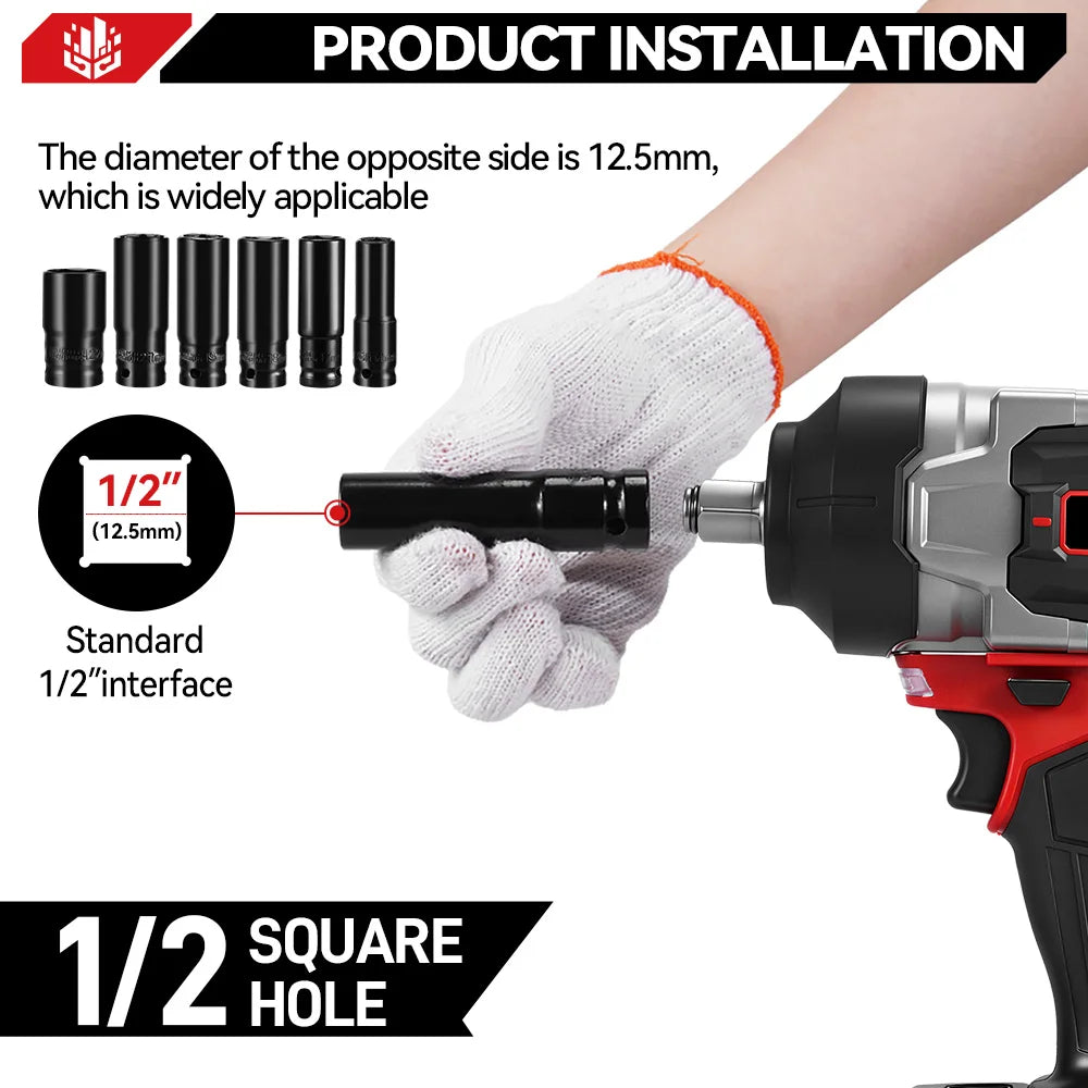 ONEVAN 8000RPM 2800N.M Brushless Electric Impact Wrench Cordless Car Repair Screwdriver Drill Power Tool For Makita Battery Pin