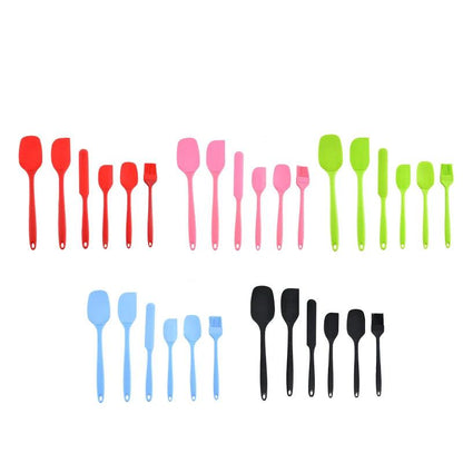 6-Piece Silicone Baking Tool Set – Spatula, Scraper, Oil Brush