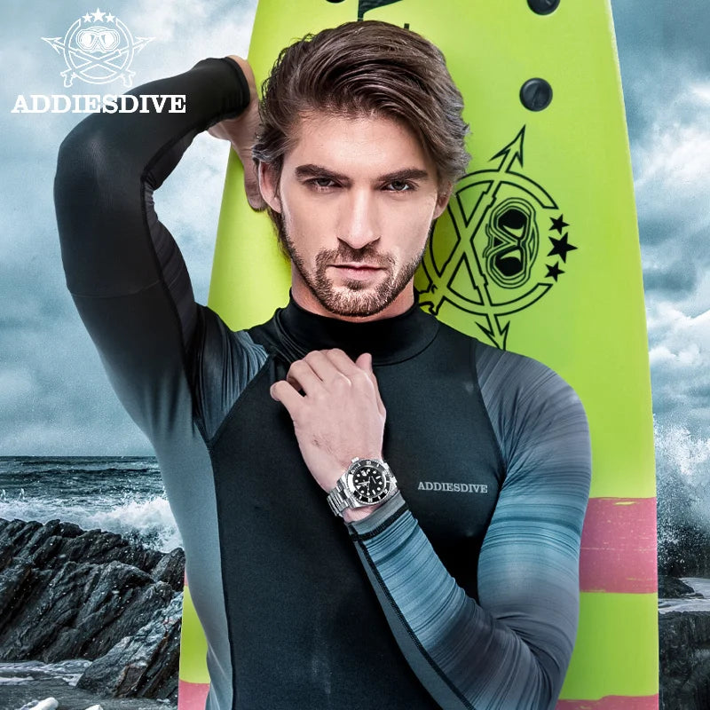 ADDIESDIVE Quartz Luxury Stainless Steel Gift Watch Diver Watch 200M C3 BGW9 Super Luminous Ceramic Bezel Sport Men Watches Fash