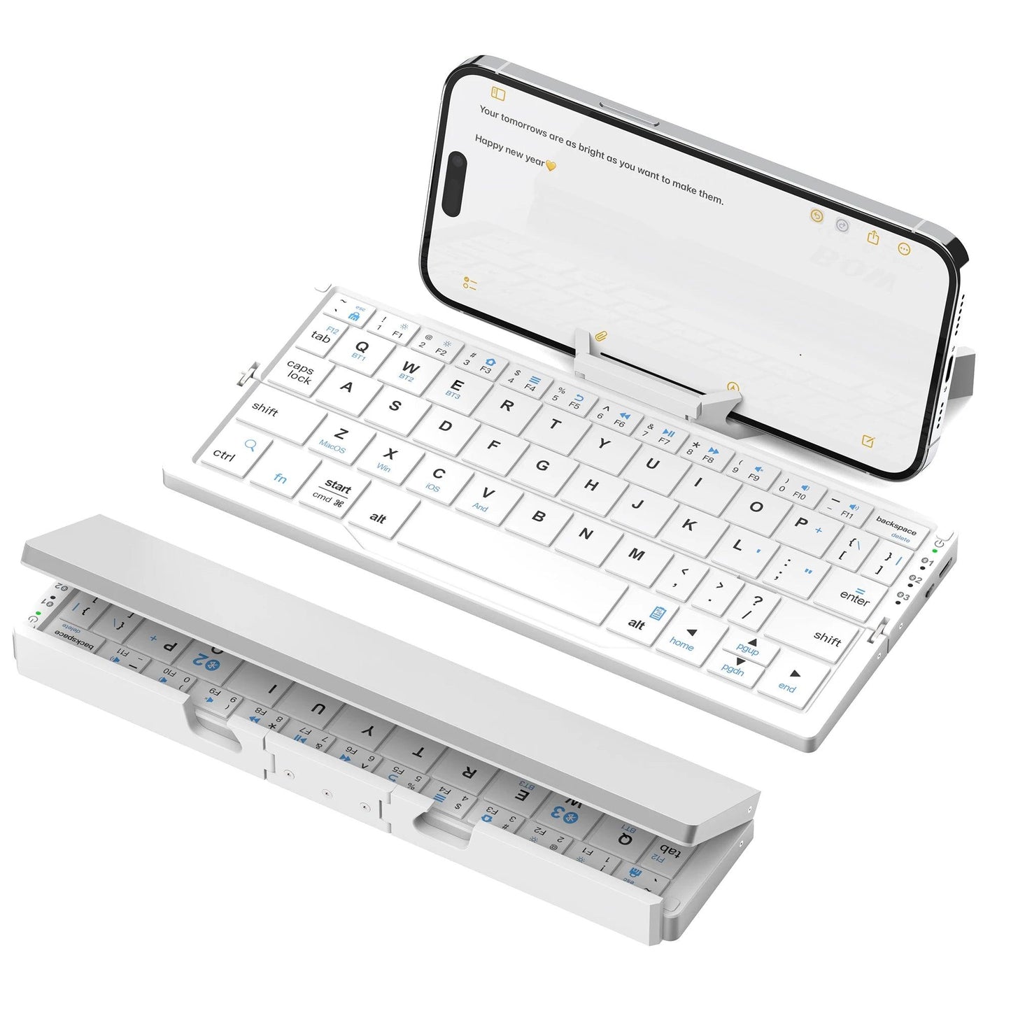 Foldable Bluetooth Keyboard with Magnetic Stand Portable Wireless Keyboard for iPad iPhone Samsung Tablet Rechargeable