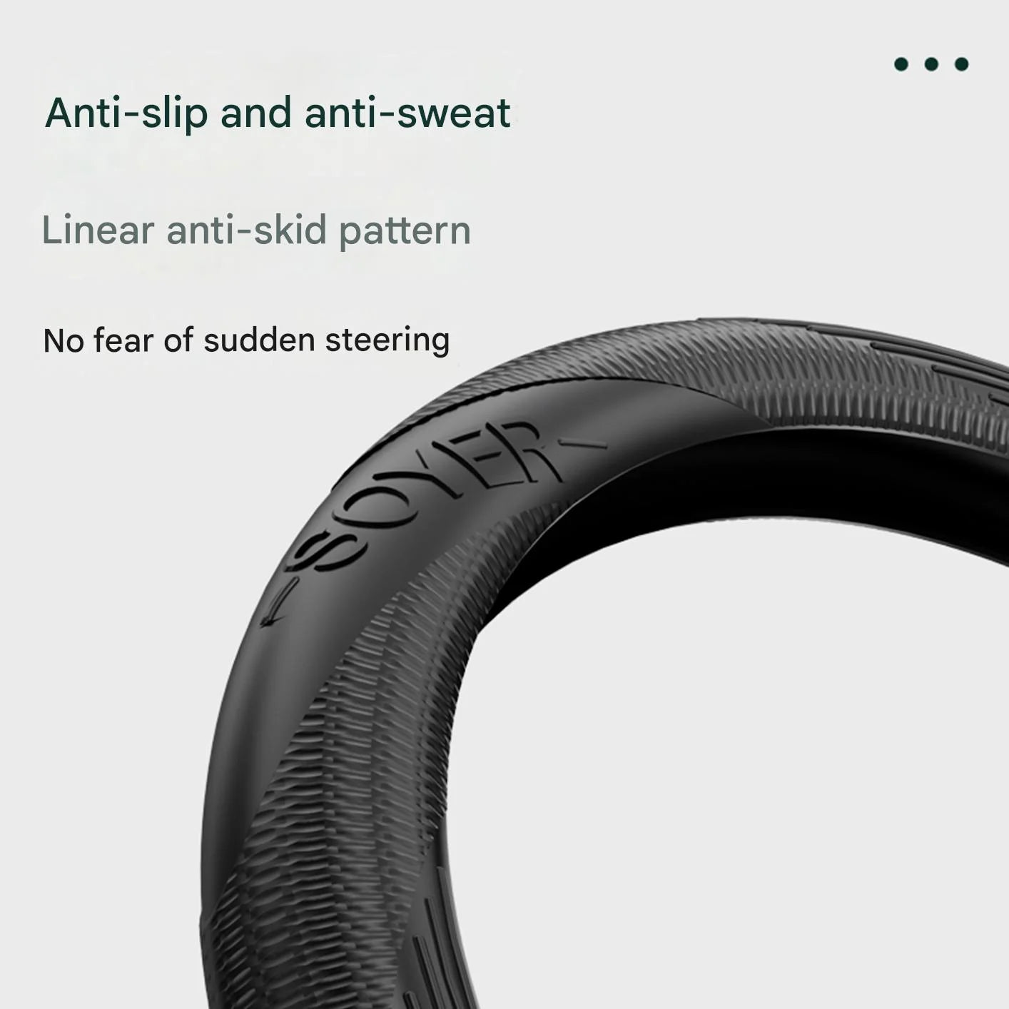 Car silicone steering wheel cover for men and women, sweat-absorbing and non-slip, universal for all seasons, thin and soft