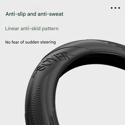 Car silicone steering wheel cover for men and women, sweat-absorbing and non-slip, universal for all seasons, thin and soft