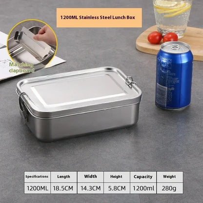 Stainless Steel Bento Lunch Box with Lockable Clips