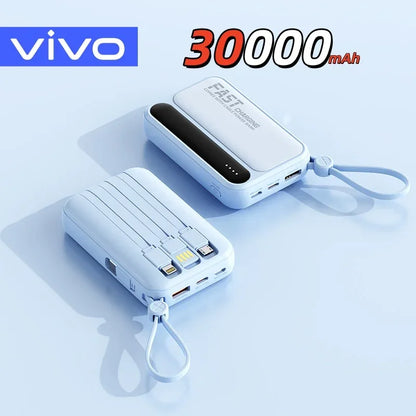 120W Fast Charging Power Bank with Built-in Cables