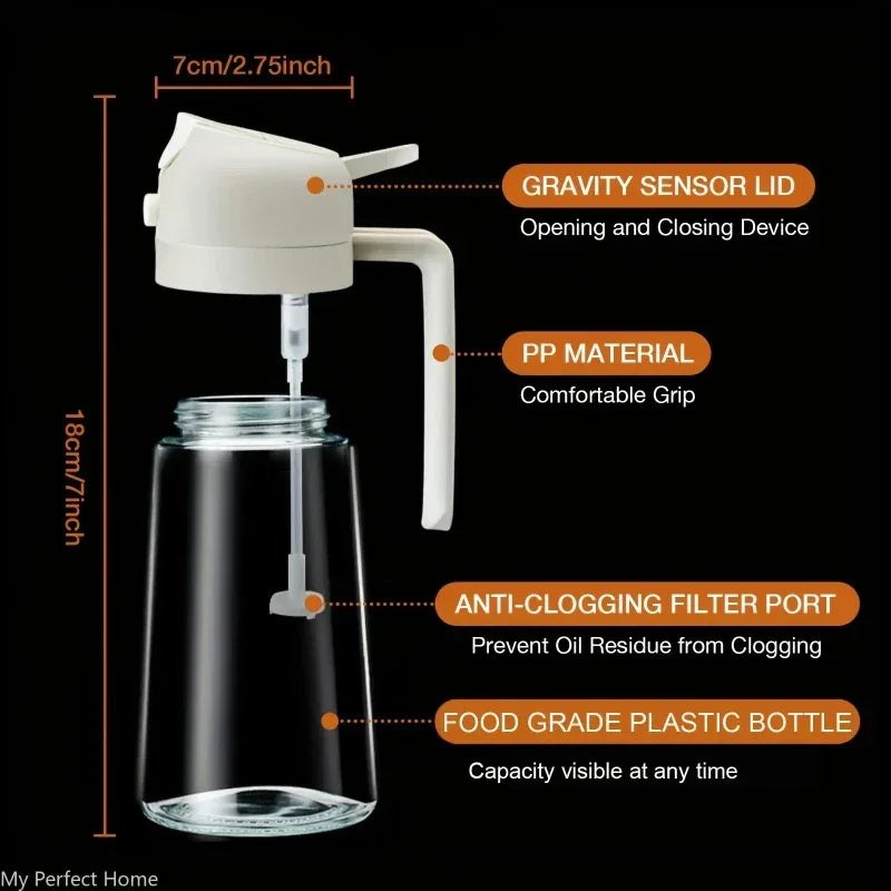 2-in-1 Oil Sprayer Bottle 500ml Cooking Spray Tool