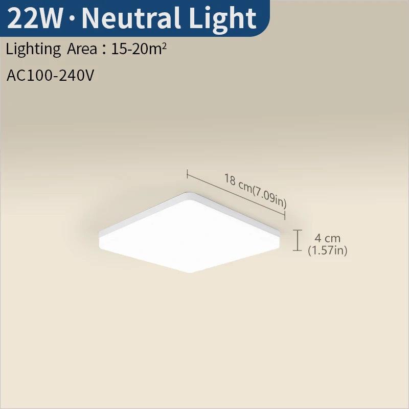 Square LED Ceiling Light 3 Colour Temperatures – 18W, 22W or 45W