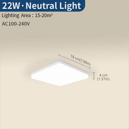 Square LED Ceiling Light 3 Colour Temperatures – 18W, 22W or 45W