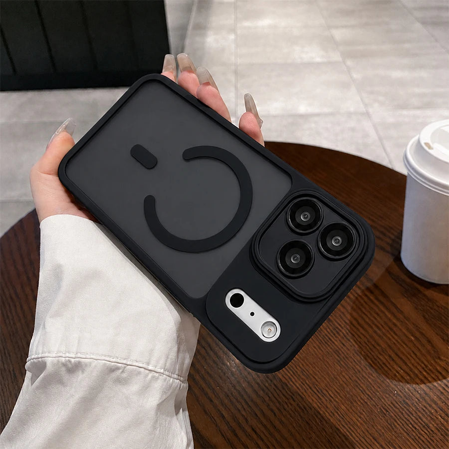 Matte Translucent Magnetic Phone Case Compatible with iPhone 18 17 16 15 14 13 12 11 Pro Max Plus, Wireless Charging Compatible, Shockproof Bumper Cover with Raised Camera Lens Protection, Precision Cutouts and Skin Friendly