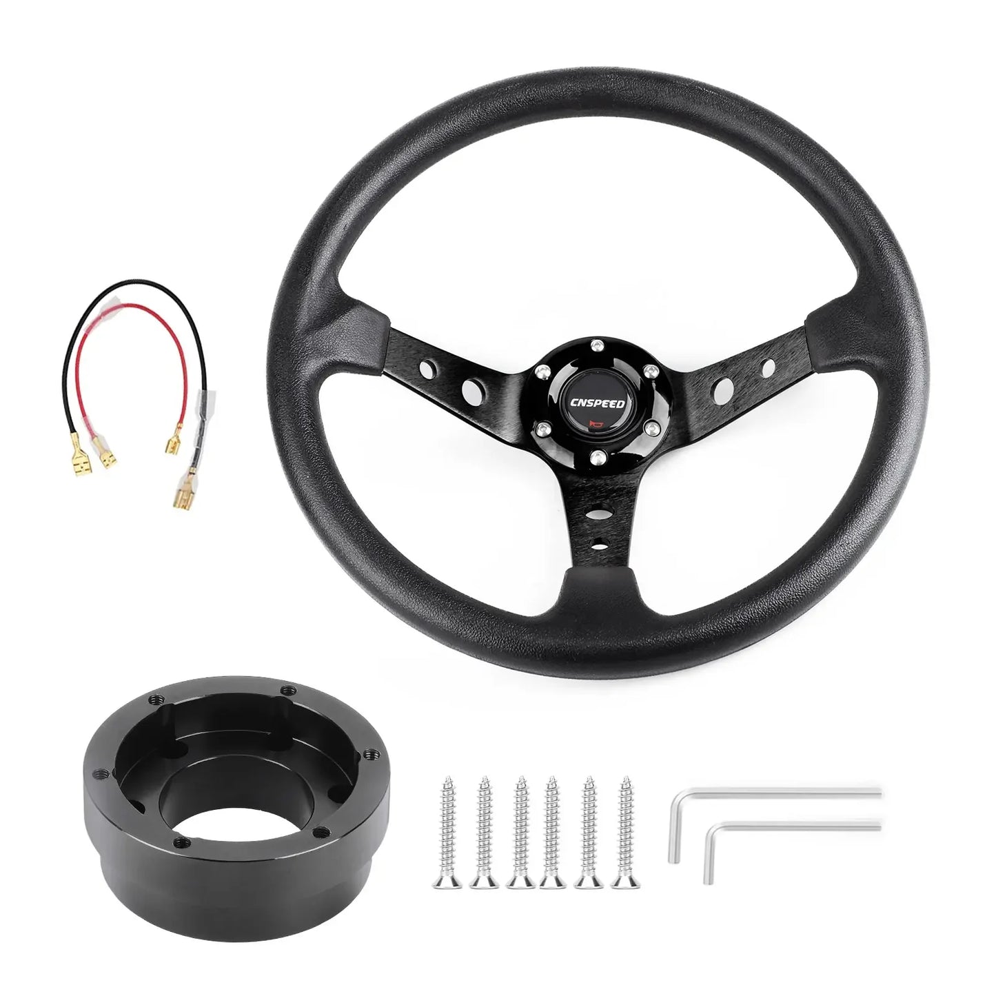 CNSPEED Auto Sport Drifting Steering Wheels 350mm 14inch With Adapter Plate 70mm PCD For Logitech G29 G920 G923 For Racing Game