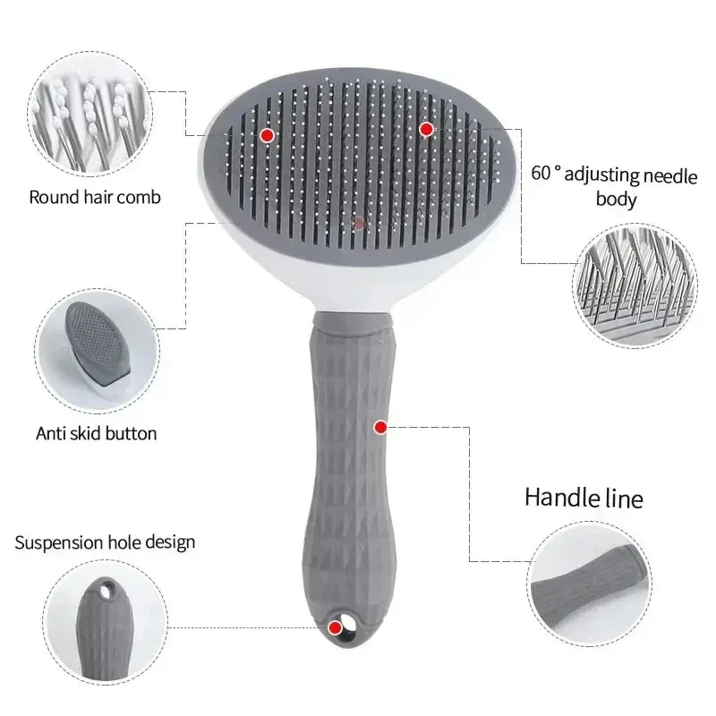 Pet Dog Brush Cat Comb Self Cleaning Pet Hair Remover Brush For Dogs Cats Grooming Tools Pets Dematting Comb Dogs Accessories - Urbizia