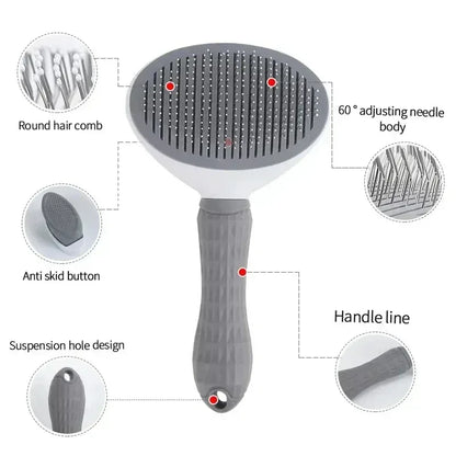 Pet Dog Brush Cat Comb Self Cleaning Pet Hair Remover Brush For Dogs Cats Grooming Tools Pets Dematting Comb Dogs Accessories - Urbizia
