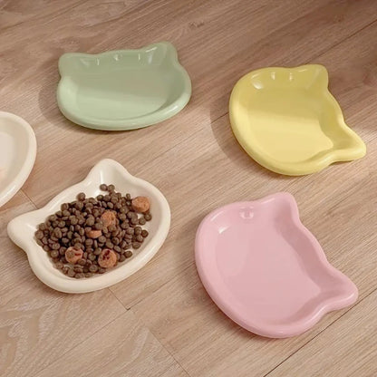 4-Color Anti-Black-Nose Pet Bowl Premium Cat Food Dish for Dwarf Cats Frozen Meal Canned Snack Plate Home Use Pet Bowl